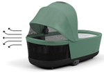 Коляска для новорожденных Cybex Priam IV Chrome Brown Leaf Green