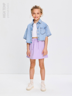 Мини юбка из футера с карманами