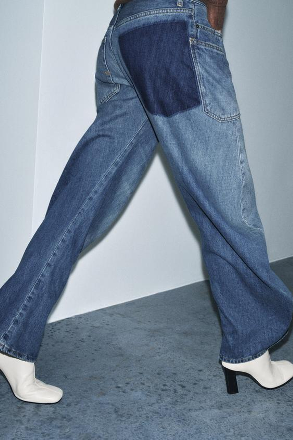 ZARA ДЖИНСЫ RELAXED С НИЗКОЙ ПОСАДКОЙ — ZW COLLECTION, СИНИЙ