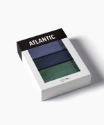 Мужские трусы слипы спорт Atlantic, набор 3 шт., хлопок, светлый деним + индиго + темно-зеленые, 3MP-094