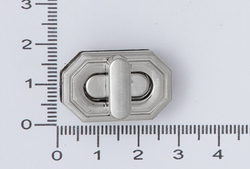 Замок вертушка на винтах 27*17 Серебро