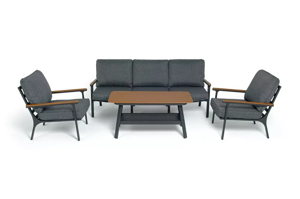 "Крокус" лаунж-зона 5-местная из алюминия, цвет темно-серый