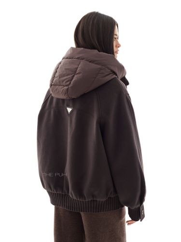 Шоколадная куртка с вязаными вставками