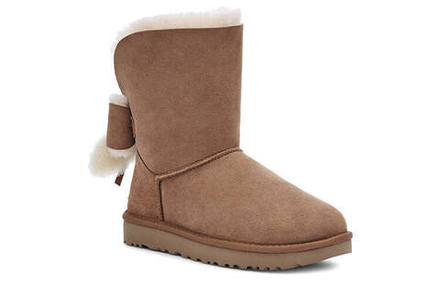 UGG Угги Classic Short Cuffed Bow Fleece Lined, коричневый