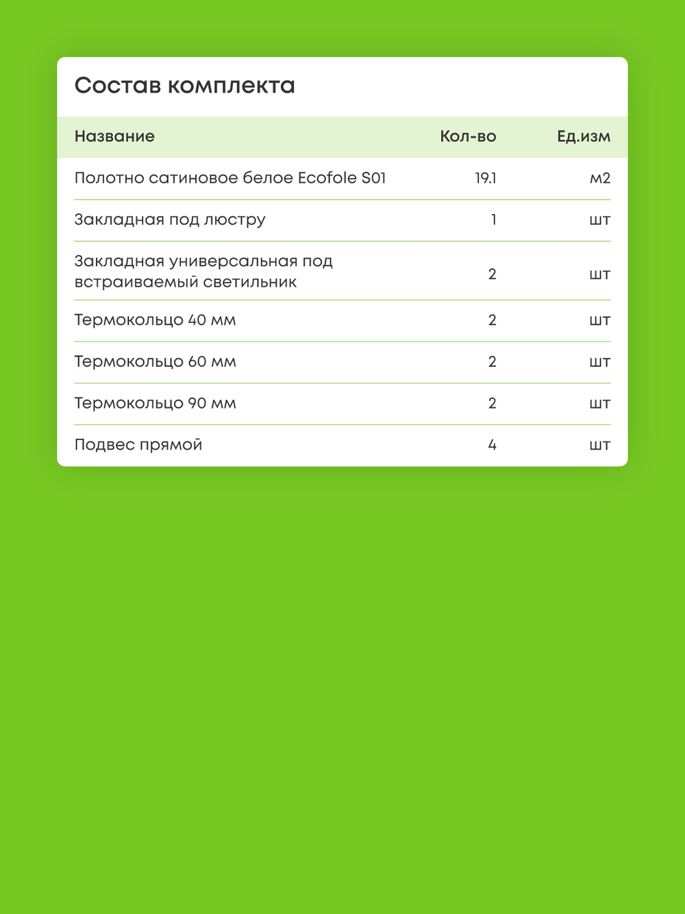 Сатиновый натяжной потолок 19.1 м2