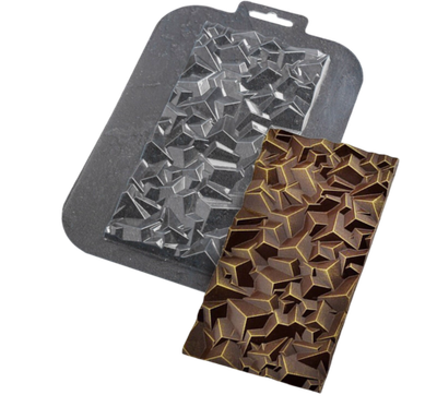 Форма для шоколада и конфет пластиковая «Плитка Сломанный кристалл», цвет прозрачный