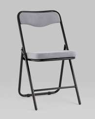 складной Джонни велюр серый каркас черный матовый