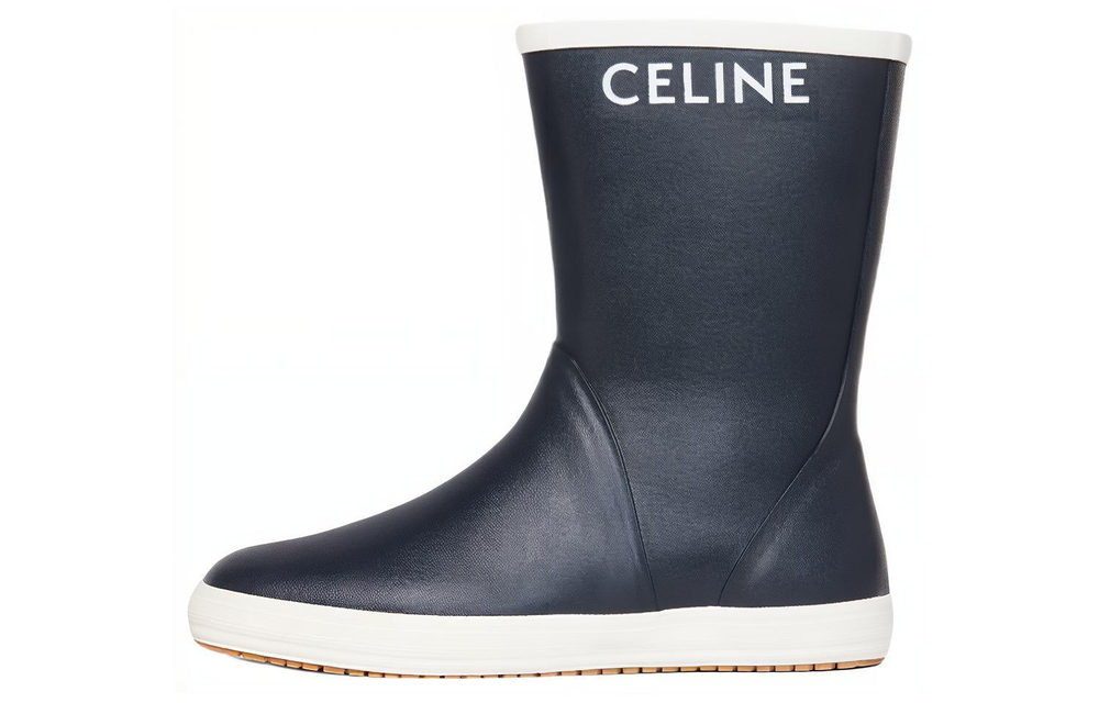 CELINE Rubber Ankle Boots Women"s Marine Blue