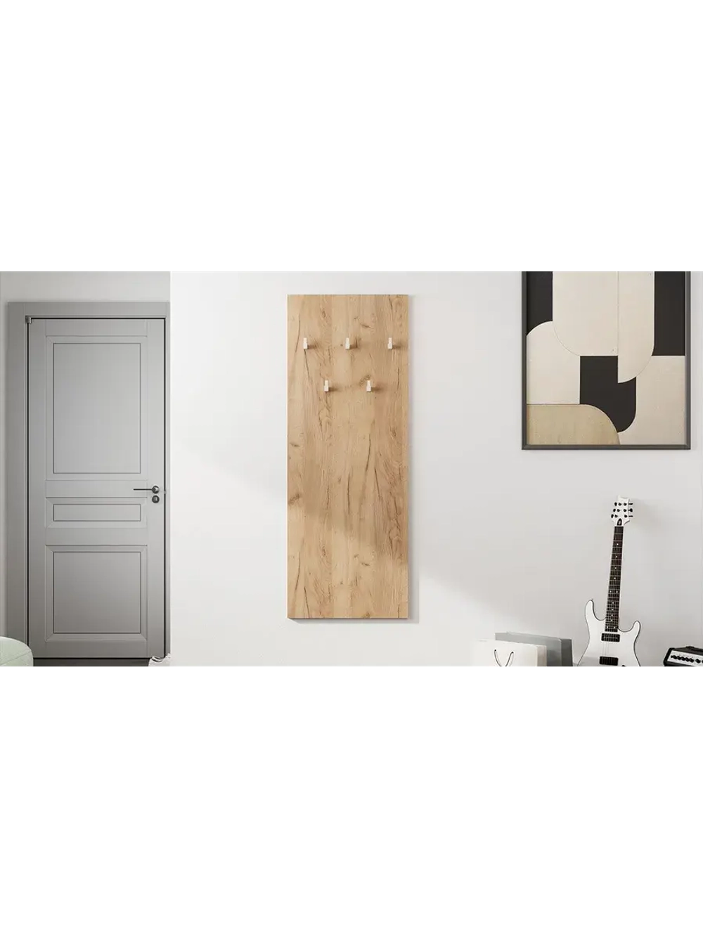 Прихожая с вешалкой Дуб Крафт золотой 190х43х226