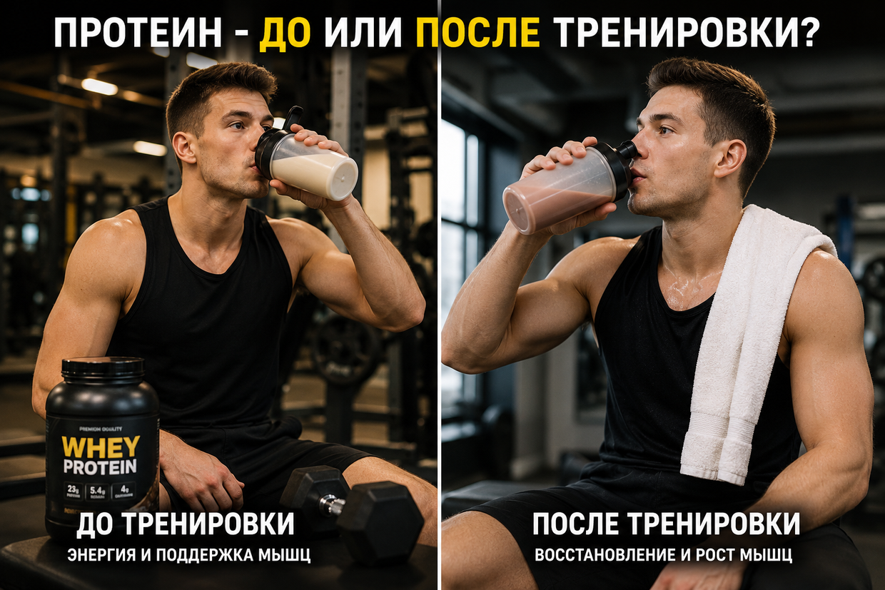 Протеин до или после тренировки: когда лучше пить для максимального результата