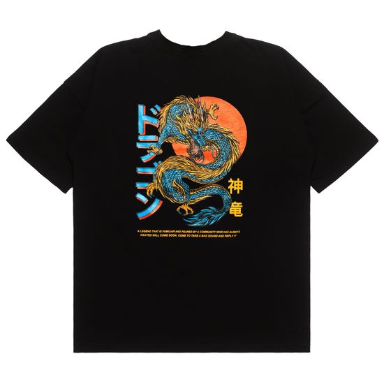 Футболка STEAL CHILL Дракон оверсайз черный