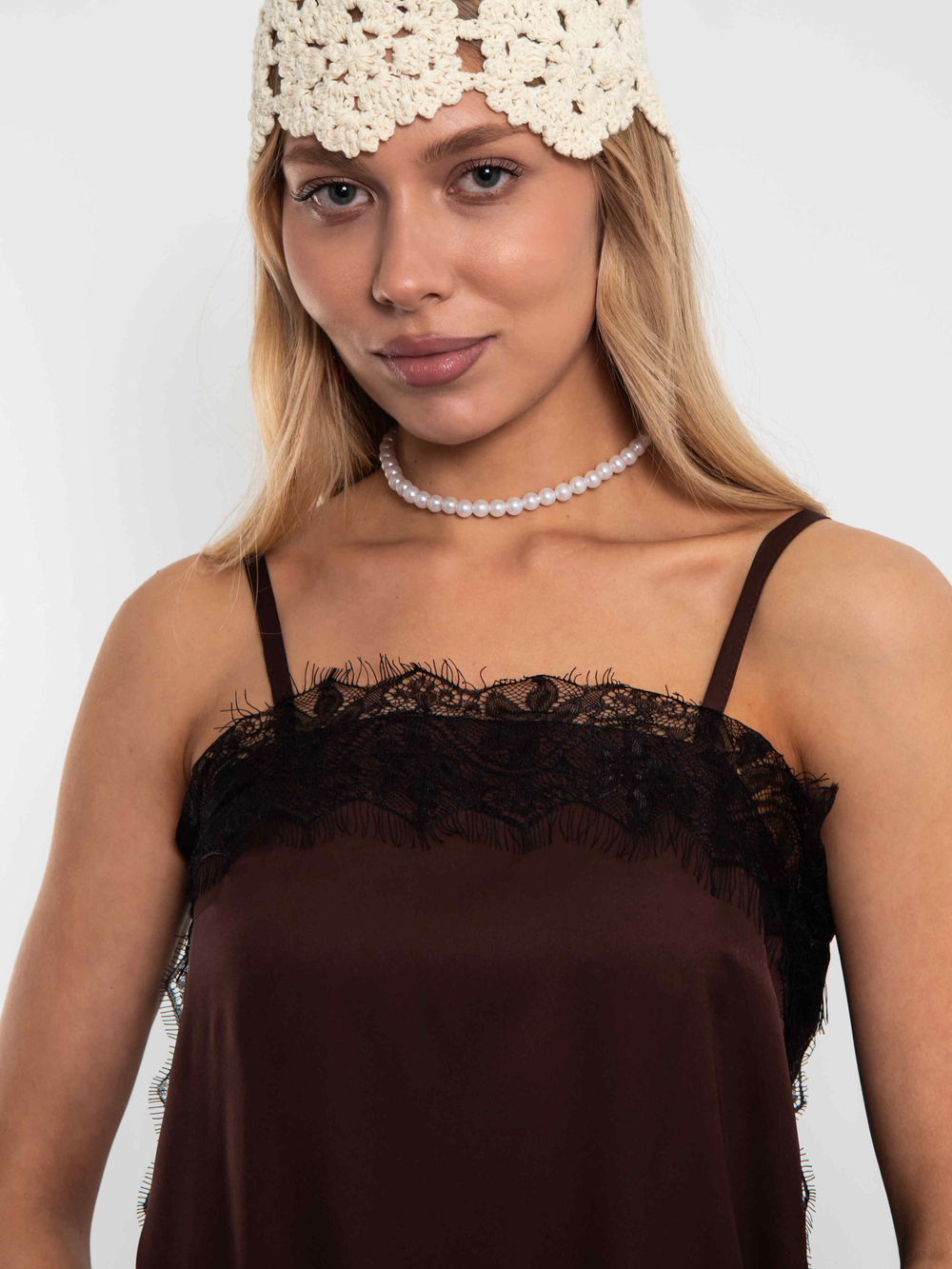 Блуза-топ Шантилье (горький шоколад)