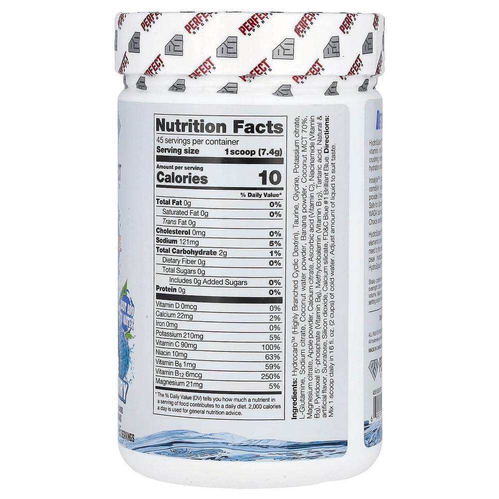 PERFECT Sports, Hydro Splash, двойное увлажнение, голубая малина, 333 г (11,7 унции)