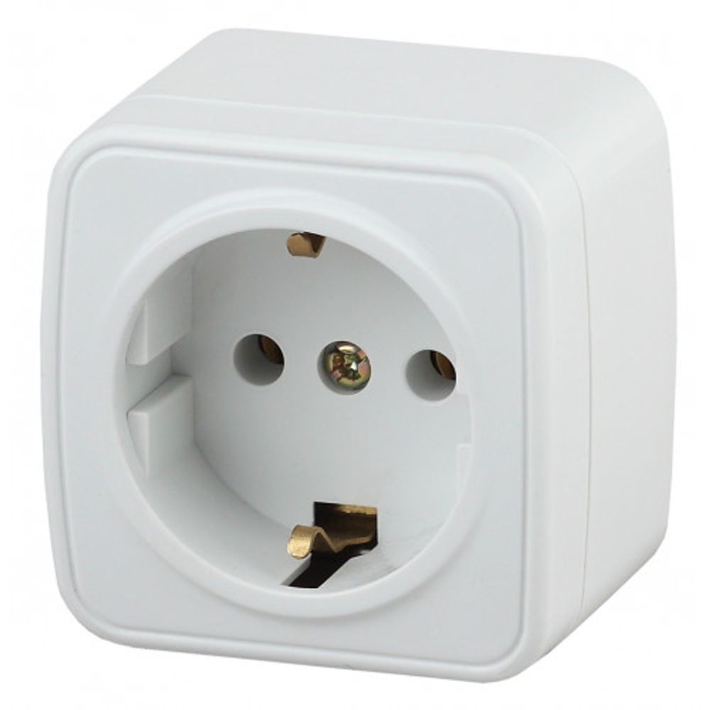 Розетка Intro Polo 3-202-01 2P+E Schuko 16А-250В IP20 ОУ белый | Intro Polo