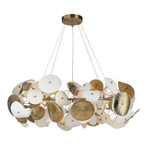 Светильник с лампой, латунь, белый, DAHLIA, G9 LED, 5