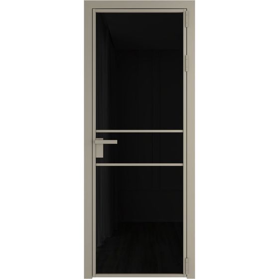 Алюминиевая дверь 2AG никель матовый остеклённая