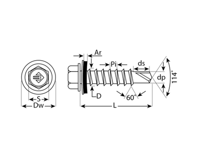 ЗУБР СКД 6002, 70 х 4.8 мм, зелёный лист, 800 шт, кровельный саморез, Профессионал (4-300310-48-070-6002)