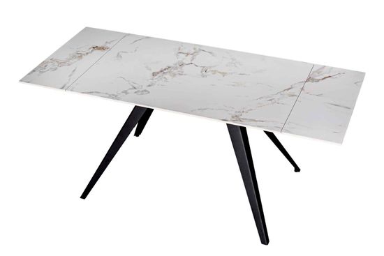 Стол "АСТИ" 120-180, керамика Ice Jade глянцевый , черный муар