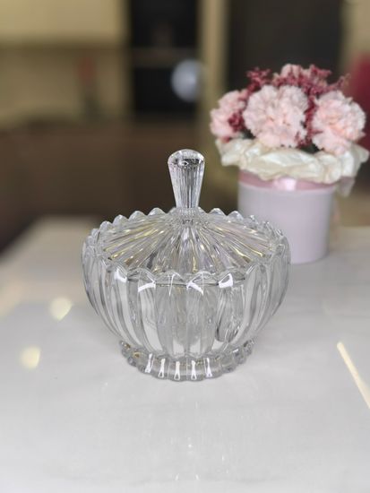 Сахарница из стекла с крышкой