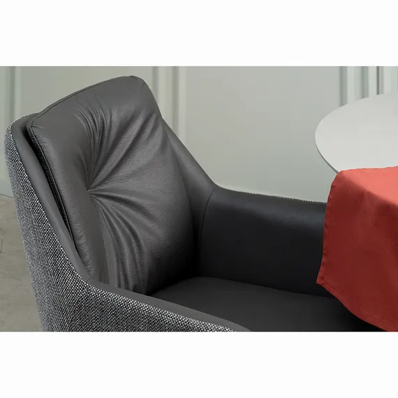 Стул Allar серый, экокожа, рогожка