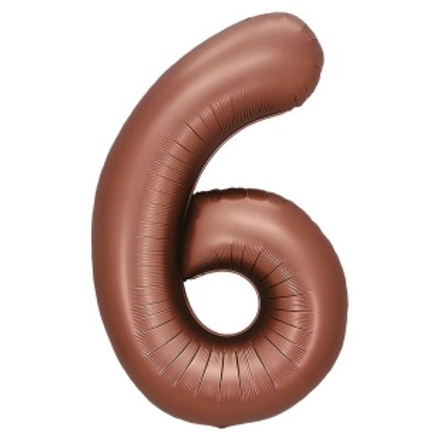 Шар 32'' / 81 см "Цифра 6" Шоколадный (БГ-60)