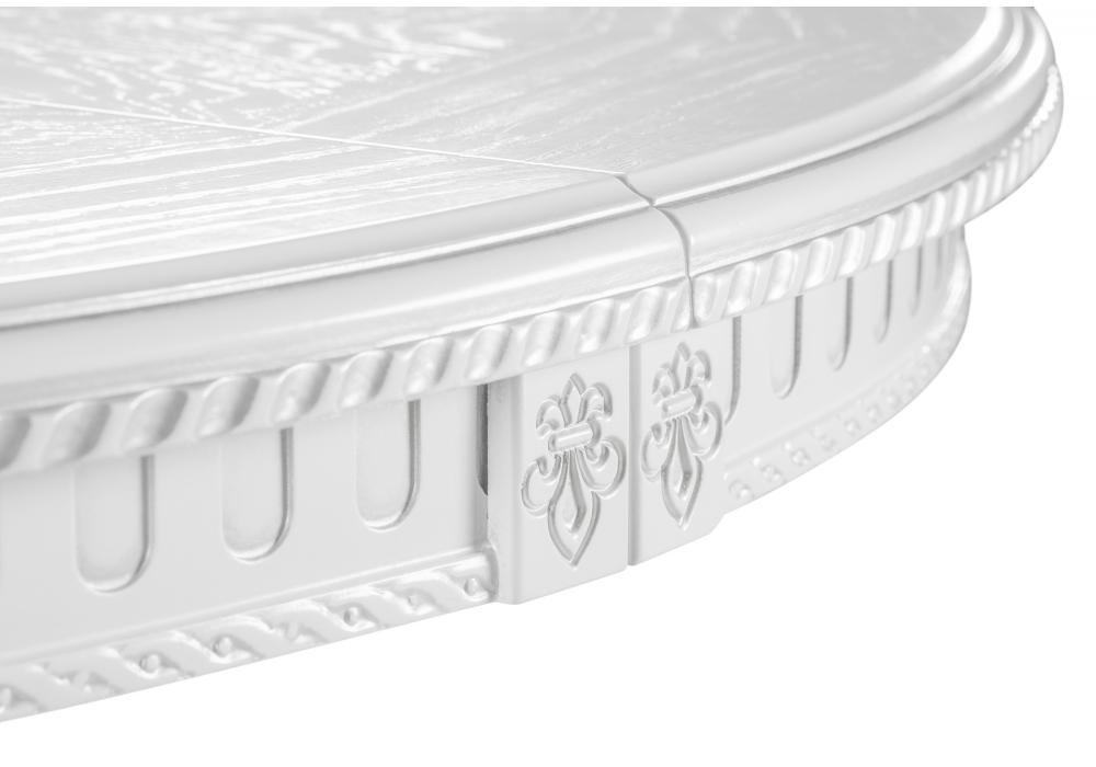 Стол деревянный Woodville Нозеан круглый белый, серебро