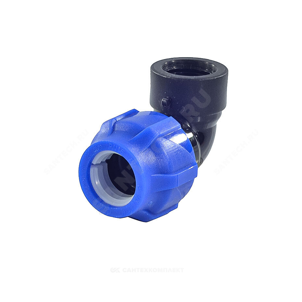 Отвод компрессионный ПЭ Дн 20х1/2"х90гр ВР Ру16 VALFEX 1210012320012