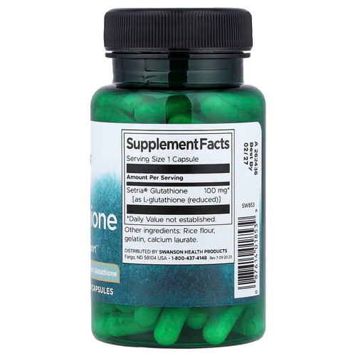 Swanson, L-глутатион, 100 мг, 100 капсул