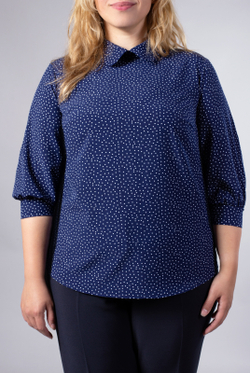 Блузка женская 3430ВП, Горох белый #176ГБе093430ВП