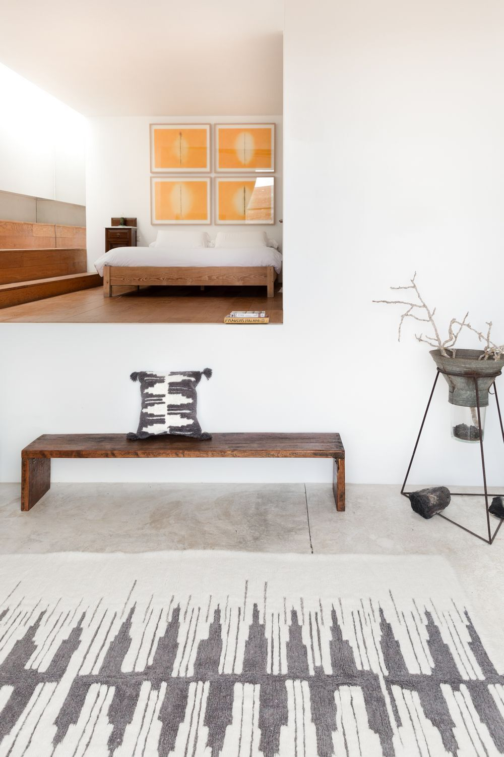 Шерстяной стираемый ковер Lorena Canals Nomad Zagros Natural Grey M (140x 200 см)