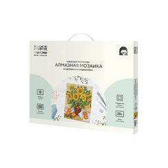 Almaz qaşlarla mozaika \ Алмазная мозаика \ Diamond painting Алмазная мозаика ТРИ СОВЫ "Подсолнухи и яблоки", 40*50см, холст на деревянном подрамнике, картонная