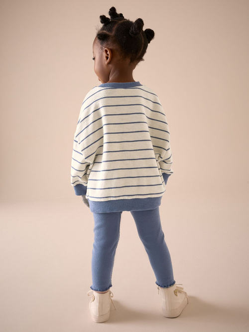 Толстовка и легинсы в комплекте для девочки Next E54-944, Молочный, Голубой