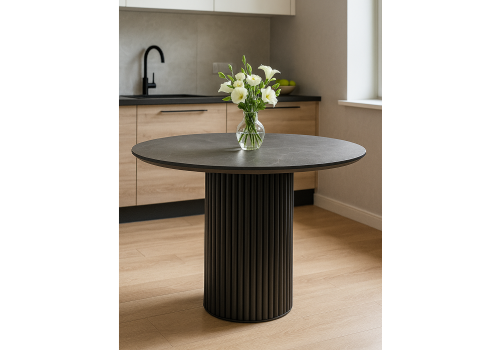 Керамический стол Woodville Барел 110 dolmen cris sahara, черный