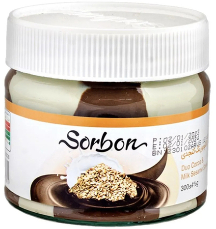 Паста кунжутная с темным и белым шоколадом Sorbon 300г