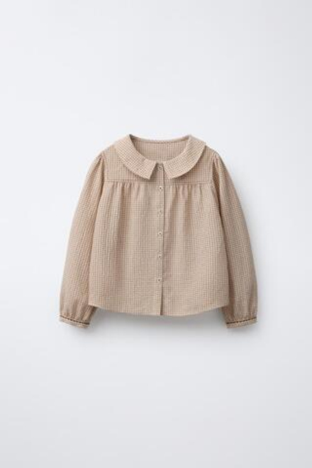 ZARA Х BENSIMON ® РУБАШКА В КЛЕТКУ, КАРАМЕЛЬНЫЙ