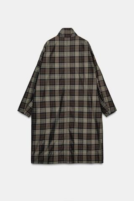 ZARA ТРЕНЧКОТ В КЛЕТКУ — ZW COLLECTION LIMITED EDITION, ТЕМНО-КОРИЧНЕВЫЙ