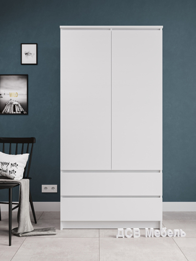 Шкаф Мори МШ900.1 (ш904*г504*в1800мм) Белый