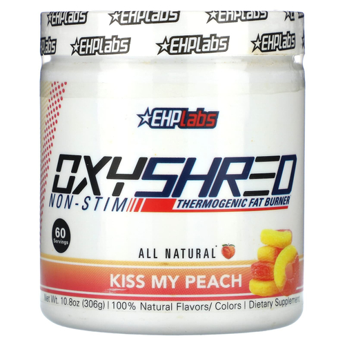 EHPlabs, OxyShred Non-Stim, термогенный сжигатель жира, Kiss My Peach, 306 г (10,8 унции)
