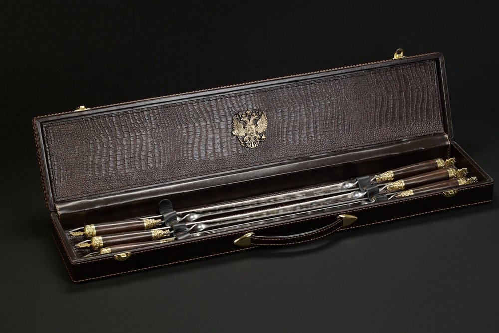 Подарочный набор шампуров в кейсе "Державный"