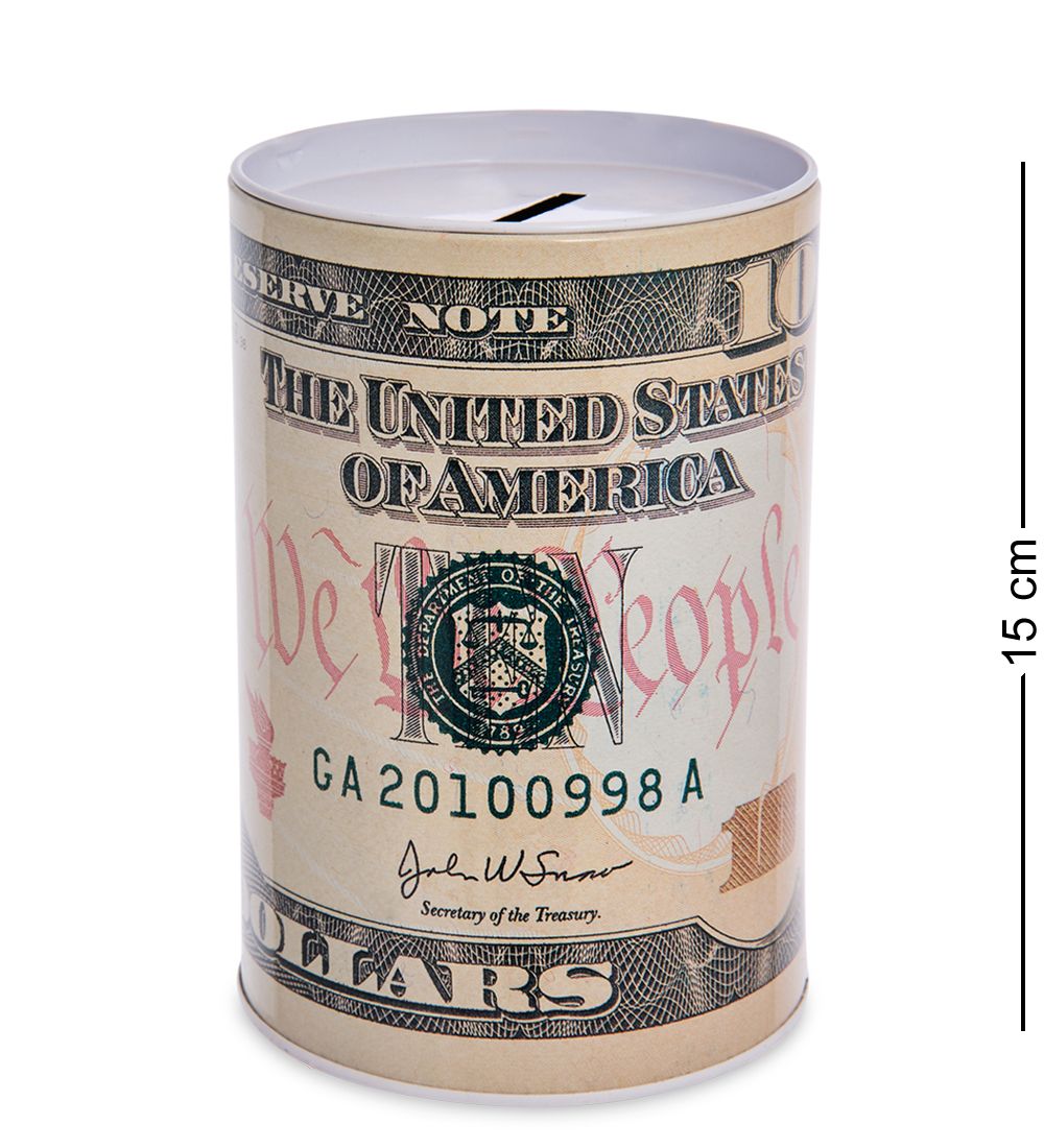 BX-220/4 Металлическая копилка «10 Долларов» 15см