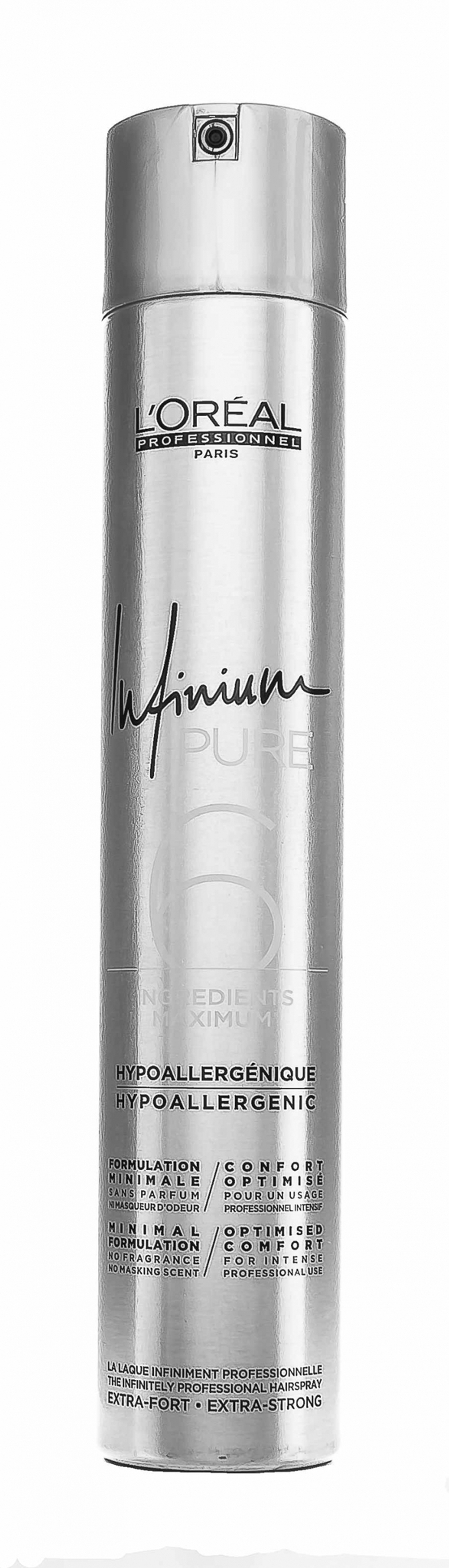 L'Oreal Professionnel Лак Infinium Pure Extra Strong экстрасильной фиксации, 500 мл