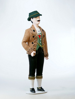 Кукла фарфоровая в Мужском национальном немецком костюме 20в. Бавария