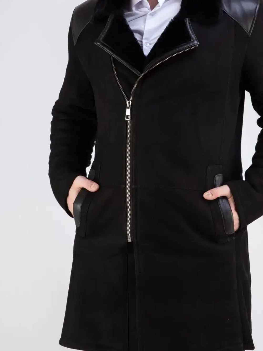 Дубленка мужская натуральная длинная Турция