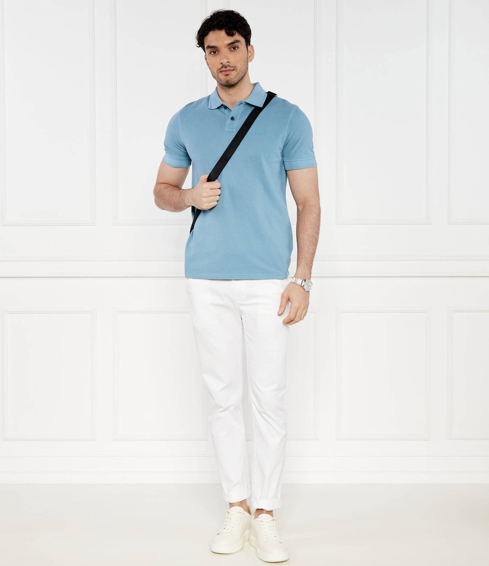 Поло Prime BOSS ORANGE - бирюзовый(50507813)