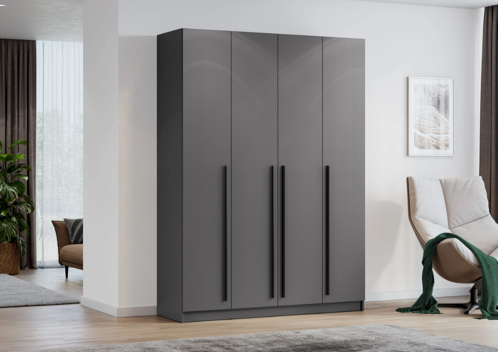 Шкаф четырехстворчатый Берген 1600 (серый графит/серый графит), Интерьер Центр, г.Пенза