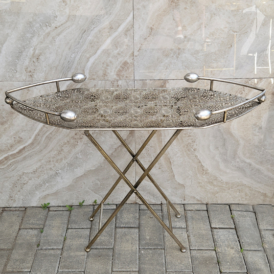 Столик складной Венеция серебряный