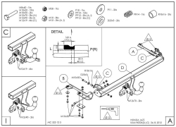 Фаркоп оцинкованный Galia H052A для Honda Jazz 2002-2008(паспорт и сертификат в комплекте)(без электрики)