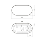 Зеркало с подсветкой 3 в 1 IDDIS Uniq, два навеса, 90/45 см, UNI9045i98