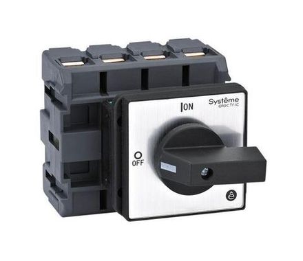 Выключатель-разъединитель 4п 100А IP20 с черн. рукоят. на дверцу 4 винтами SE MSD100420B