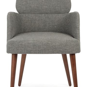 Стул Noma Arm серая ткань и деревянные ножки